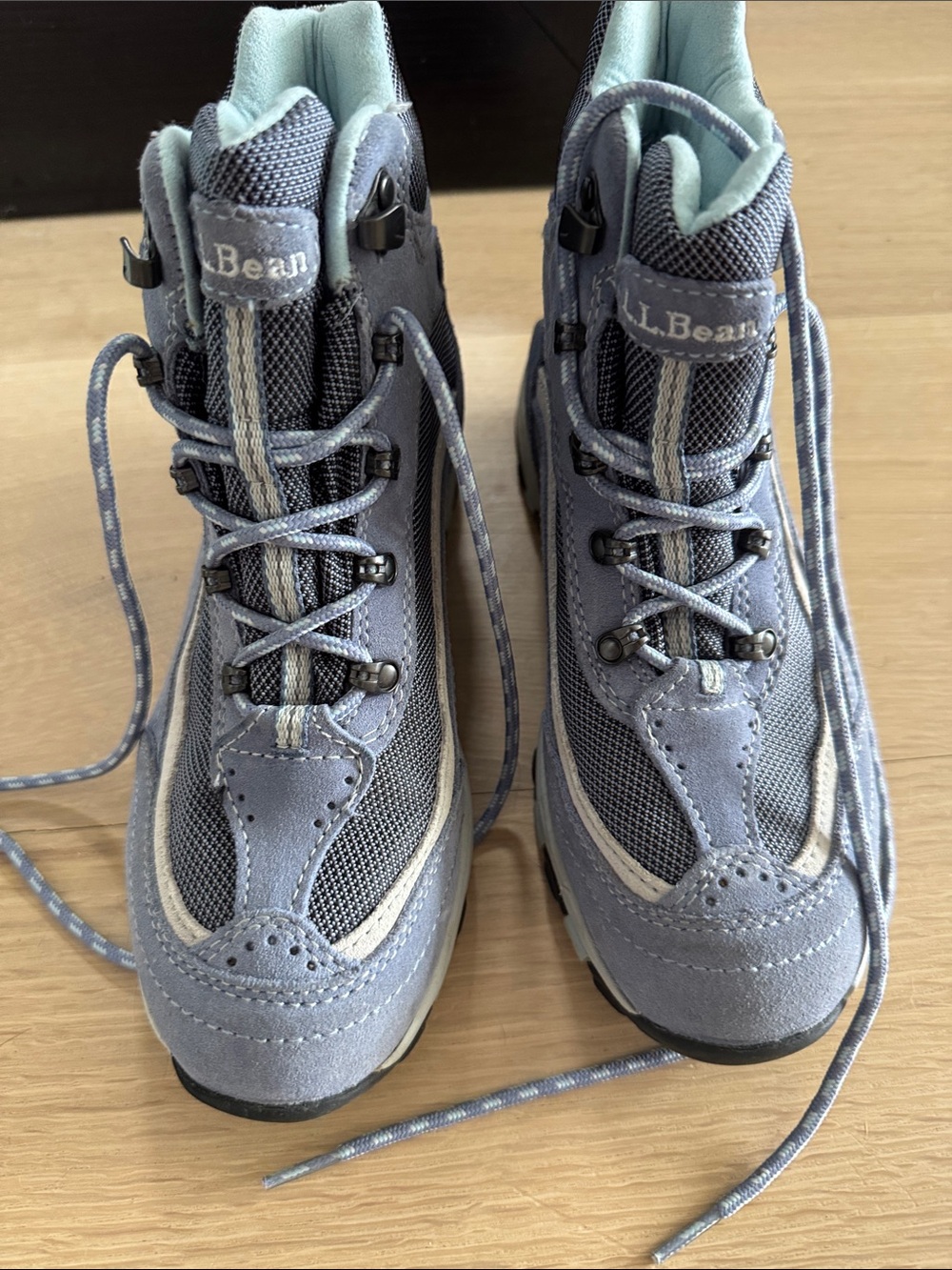 L.L. Bean Light Blue/Turquoise Lace-Up Hiking Boots